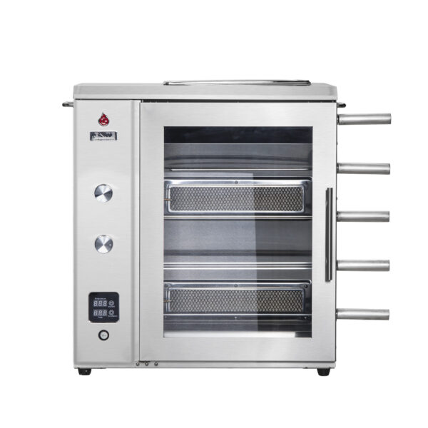 IGNITE Electric Rotisserie Grill – 5 Auto-Rotating Skewers for Chicken, Steak, Fish, Brazilian BBQ – Indoor/Outdoor 304 Stainless Steel